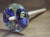 Botanical Top Whorl Resin Drop Spindle - Viola and Wildflower Mix, Heavy or Plying Weight 40 grams