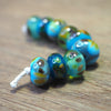 Handmade Lampwork Glass Beads - Turquoise, Cream, Black Dotty Mix