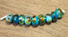 Handmade Lampwork Glass Beads - Turquoise, Cream, Black Dotty Mix