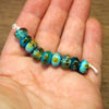 Handmade Lampwork Glass Beads - Turquoise, Cream, Black Dotty Mix