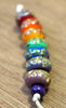 Handmade Lampwork Glass Beads - Rainbow with Raku Frit