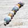 Handmade Lampwork Glass Beads - Pink and Blue Fritty Mix