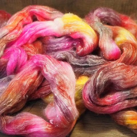 Luxury Merino/Alpaca/Silk/Camel Top for Hand Spinning - 'Gladioli'