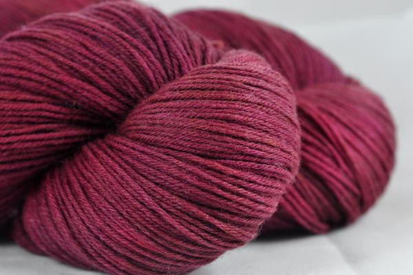 Hand Dyed Merino / cashmere / nylon 4ply Semi-Solid Yarn (Harrogate 4ply) - "Garnet"