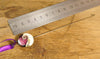 Spinner's Fetch Hook (Orifice hook) with Lampwork Glass Handle, 'Purple Wave'