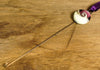 Spinner's Fetch Hook (Orifice hook) with Lampwork Glass Handle, 'Purple Wave'