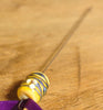 Spinner's Fetch Hook (Orifice hook) with Lampwork Glass Handle, 'Silvery Barrel'