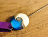 Spinner's Fetch Hook (Orifice hook) with Lampwork Glass Handle, 'Turquoise Wave'