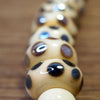 Handmade Lampwork Glass Beads - Ivory with Metallic Dots