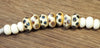 Handmade Lampwork Glass Beads - Ivory with Metallic Dots