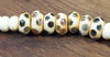 Handmade Lampwork Glass Beads - Ivory with Metallic Dots