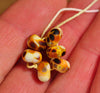 Handmade Lampwork Glass Spacer Beads - Ivory/Yellow Speckles