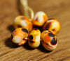 Handmade Lampwork Glass Spacer Beads - Ivory/Yellow Speckles