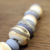 Handmade Lampwork Glass Beads - Lavender and Ivory