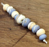 Handmade Lampwork Glass Beads - Lavender and Ivory