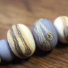 Handmade Lampwork Glass Beads - Lavender and Ivory