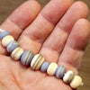 Handmade Lampwork Glass Beads - Lavender and Ivory
