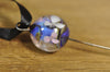 Spinner's Fetch Hook (Orifice hook), Lampwork Glass: Little Flowers, Iridescent Blue