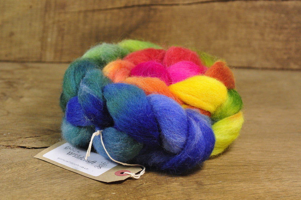 English Wool Blend Gradient Dyed Top - 'Lovebird'