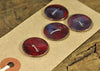 Handmade Enamelled Copper Buttons - Blue Red