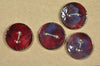 Handmade Enamelled Copper Buttons - Blue Red