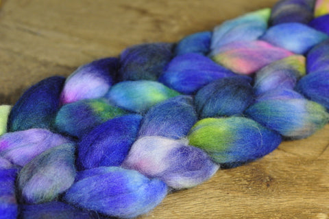 100g Hand Dyed Merino Wool Top for Handspinning or Felting - 'Aconite'