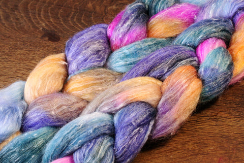 Tweedy Merino/Bamboo Top with Neps for Hand Spinning - 'Isabella'