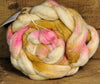 Merino/Flax/Silk Top for Hand Spinning - 'Strawberry Cheesecake'