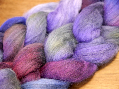 100g Hand Dyed Merino Wool Top for Handspinning or Felting - 'Iolite'