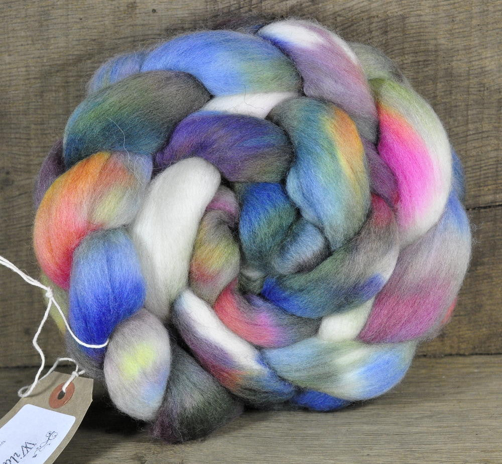 Hand Dyed Merino Wool Top - 'Little Flowers'