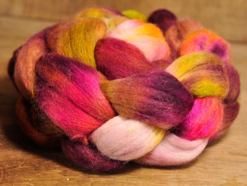 Hand Dyed Merino Wool Top - 'Russet'