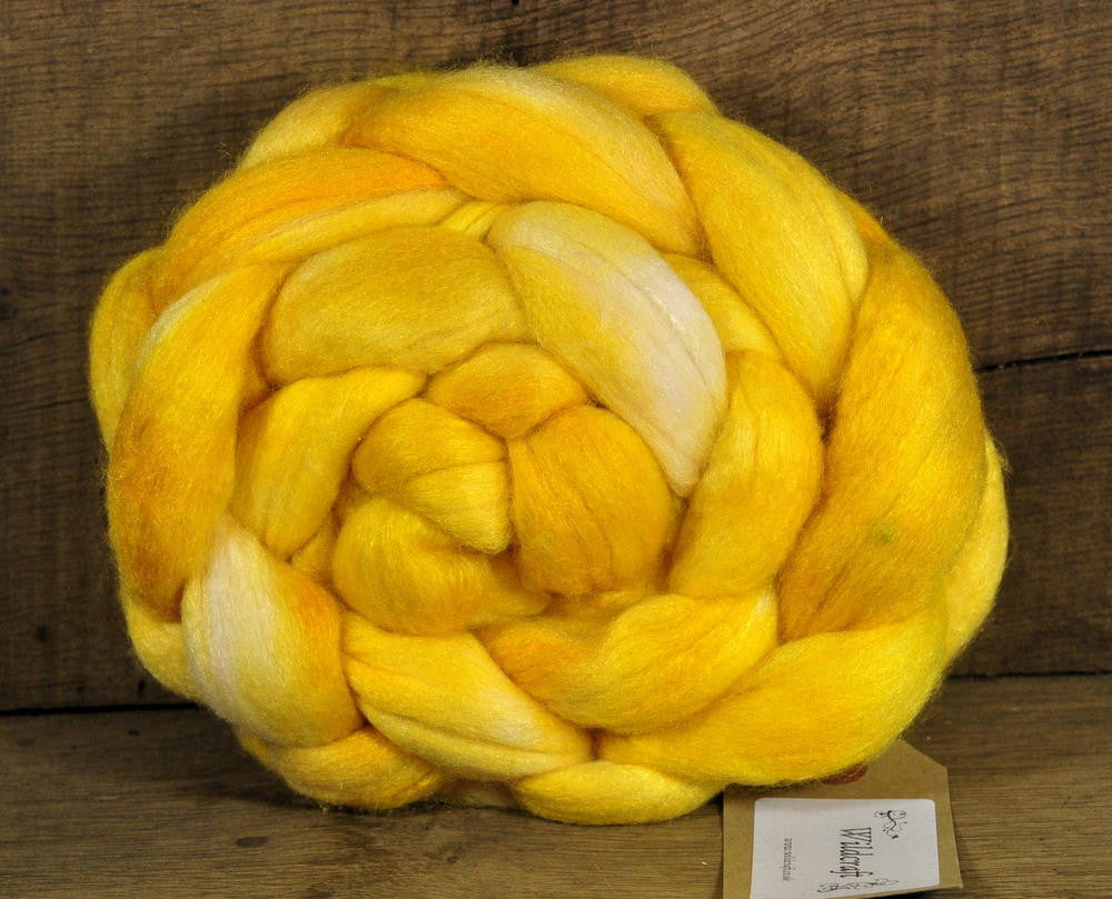 Merino/Silk Top (50/50) for Hand Spinning - 'Buttercup Hues'
