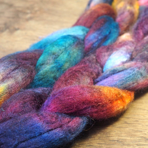 Merino/Silk Top (50/50) for Hand Spinning - 'Oil on Water’