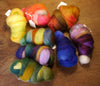 Hand Dyed Wool Tops - 200g Mini Bundle Set, Rainbow Colours (No.1) for Needle Felting or Hand Spinning