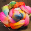 Hand Dyed Cheviot Wool Top for Spinning or Felting - 'Neon Flames'