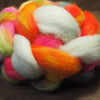 Hand Dyed Cheviot Wool Top for Spinning or Felting - 'Neon Flames'