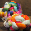 Hand Dyed Cheviot Wool Top for Spinning or Felting - 'Neon Flames'