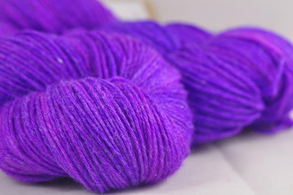 Hand Dyed Merino / bamboo 4ply Semi-Solid Yarn (New London 4ply) - "Purples"