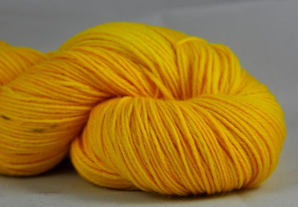 Hand Dyed Merino / bamboo 4ply Semi-Solid Yarn (New London 4ply) - "Yolk"