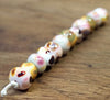 Handmade Lampwork Glass Beads - Pink and Brown Fritty Mix