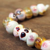Handmade Lampwork Glass Beads - Pink and Brown Fritty Mix