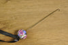 Spinner's Fetch Hook (Orifice hook), Lampwork Glass: Pink Roses on Blue