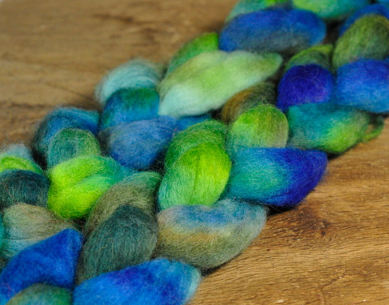 Hand Dyed Corriedale Wool Top - 'Pond'