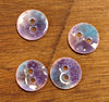 Handmade Enamelled Copper Buttons - Purple and Blue, Small sized - 15mm