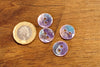Handmade Enamelled Copper Buttons - Purple and Blue, Small sized - 15mm