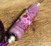 Spinner's Threading Hook (Orifice hook), Lampwork Glass: Purple Swirls