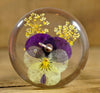 Resin Drop Spindle - Viola and White Lace Flower