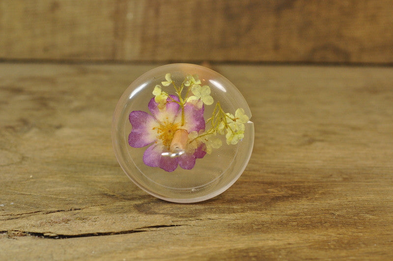 SECONDS Resin Drop Spindle - Rose and Guelder Rose