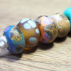 Handmade Lampwork Glass Beads - Rustic Silvered Set 1