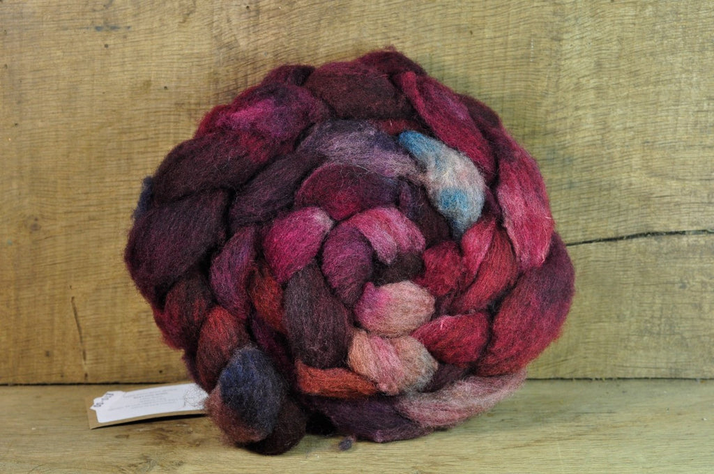 Hand Dyed Ryeland Wool Sliver - 'Burnt Rose'